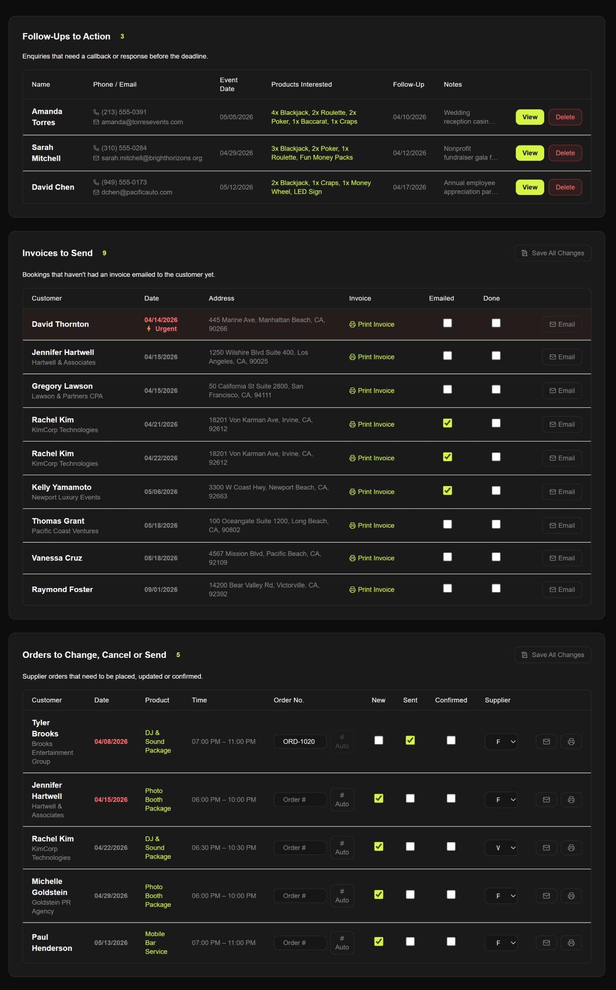 PitBoss HQ logistics inbox